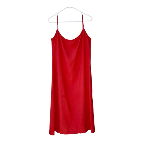 James Reva Orange Midi Spaghetti Strap Slip Dress Size S - Picture 1 of 8